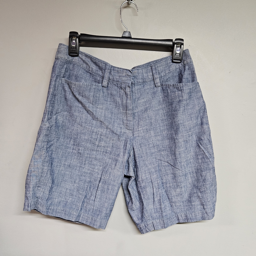 Lands' End 6 Petite Light Blue Jean Cottom Women's Bermudas Mid Rise
